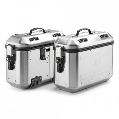PACK DE 2 MALETAS EN ALUMINIO ACABADO NEGRO, 36 L., CON LA MISMA LLAVE, CONTIENE UN TERCER BOMBÍN CON LA MISMA LLAVE DE LAS DOS MALETAS DLMK36BPACK2